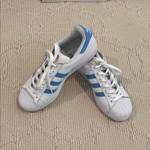 Adidas Classic White and Blue Sneakers